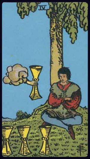 Ý nghĩa lá bài Bốn Cốc (Four of Cups) trong Tarot